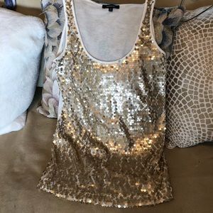 Woman’s sequin gold tank from express size XS